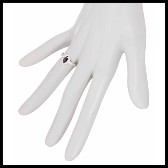 BLACK CZ DIAMOND PAVE COCKTAIL STATEMENT RING - Picture 2 of 8